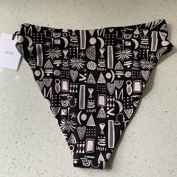 NWT Onia Sabrina Swim High Waist Geo Bikini Bottom XS - Picture 9 of 12